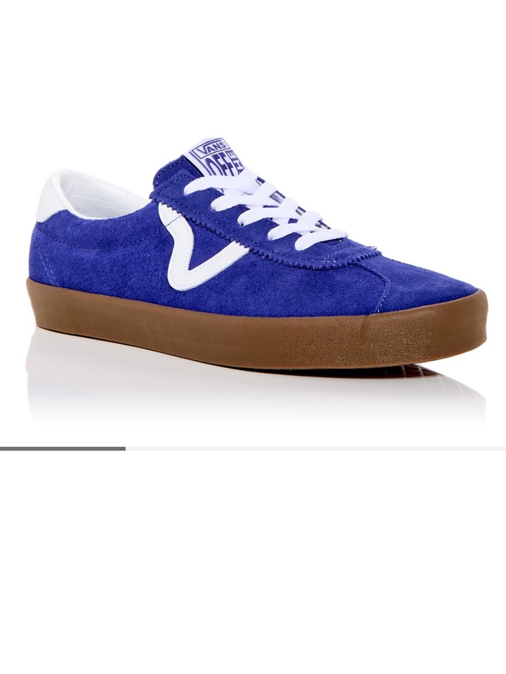 Vans Blue Suede Low-Top Sneakers with Gum Sole
